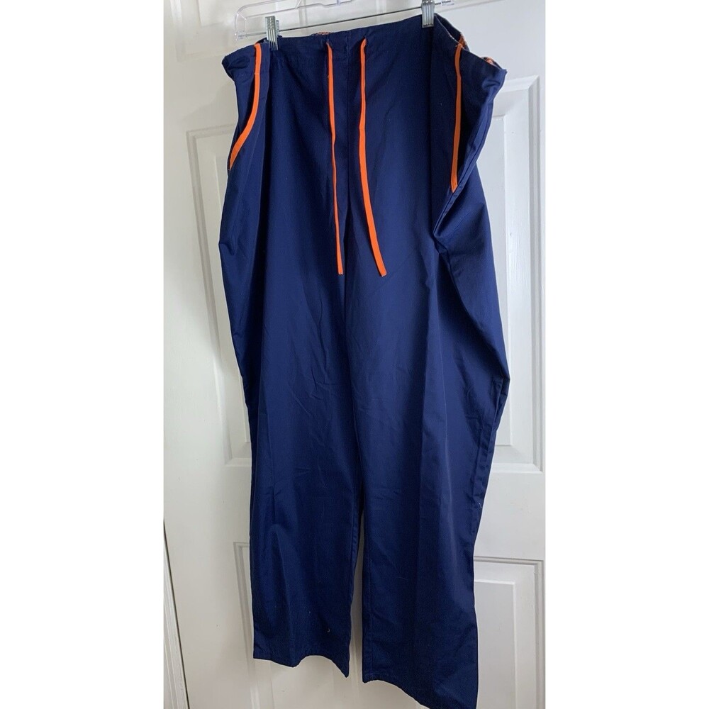 Scrub Dudz Auburn Tigers Drawstring Pants 3X Navy with orange Trim